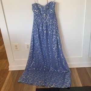 Shoshanna blue/gold dress size 2 - never worn - beautiful dress for a wedding